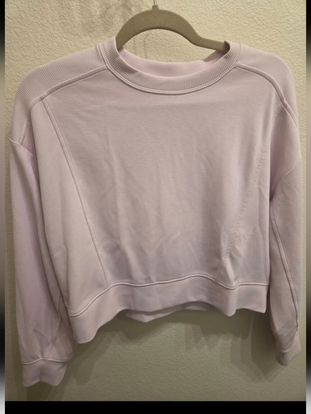 Athleta Cropped Crewneck Sweatshirt in Light Lavender - Picture 1 of 4